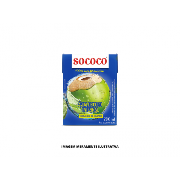AGUA DE COCO - SOCOCO - 200ML INTEGRAL - CX24